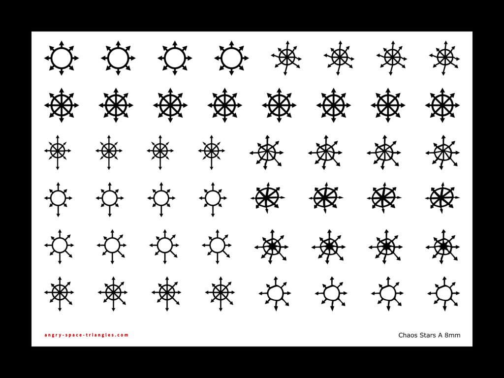 Black Chaotic Warhammer Compatible Decals