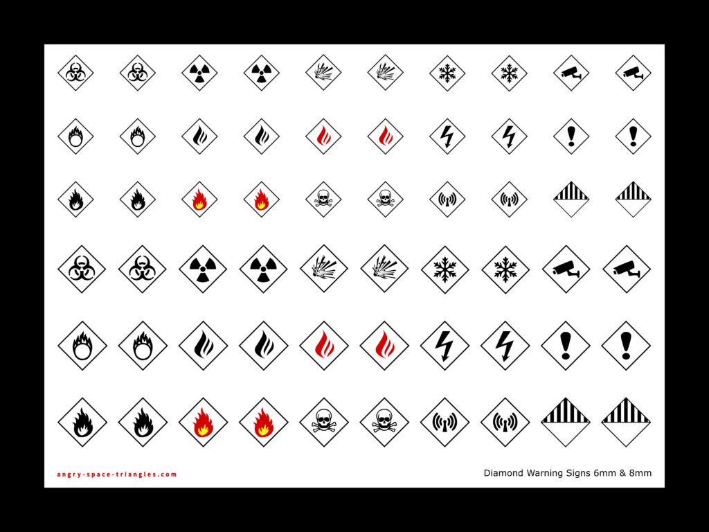 Warning Sign Decals in Colour