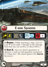 Star Wars Armada - E-Wing Card