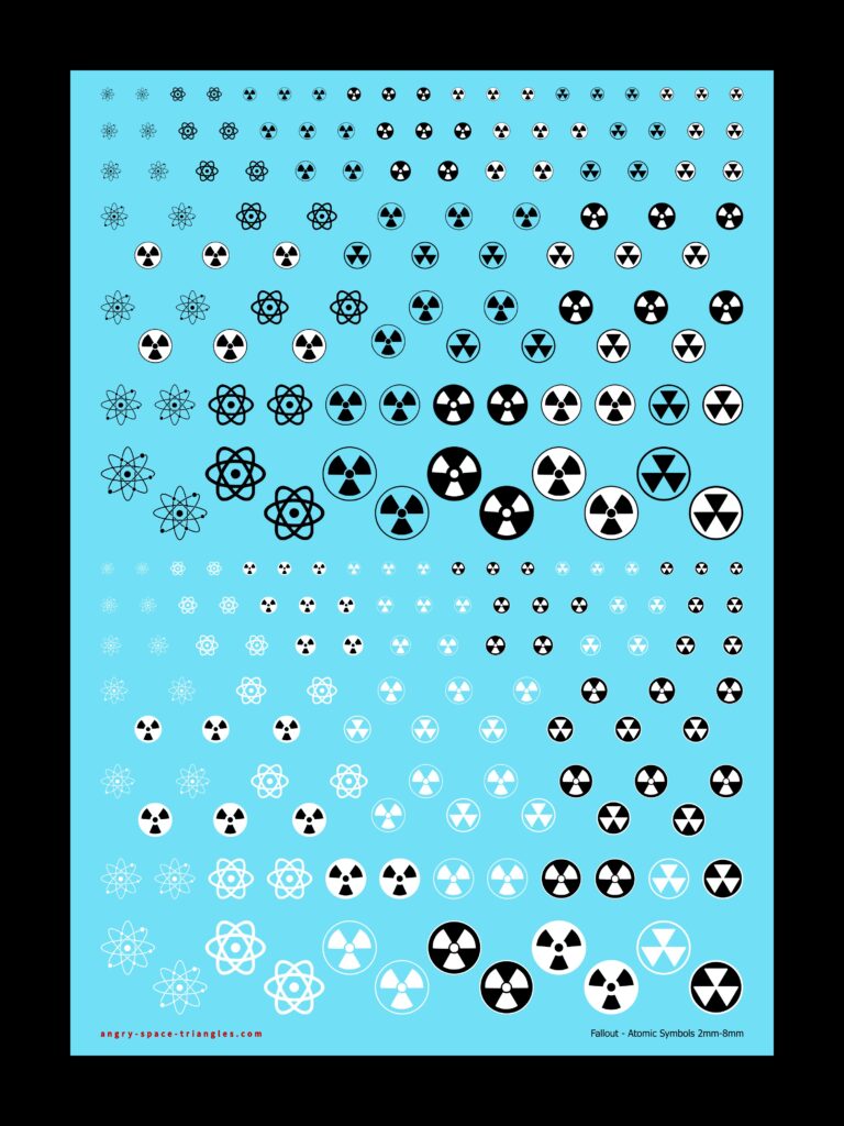 Radiation symbol decals for fallout etc