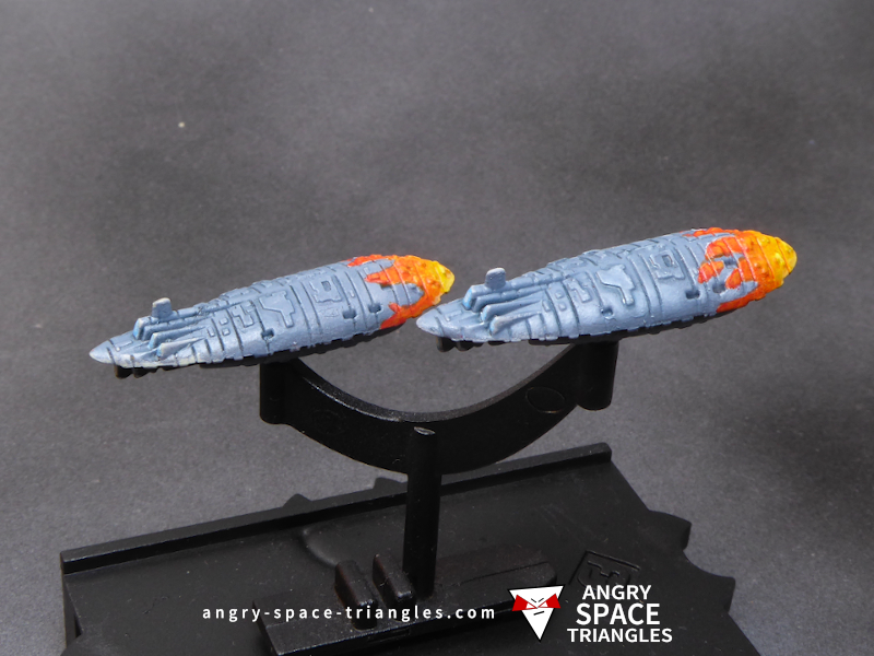 Star Wars Armada -  Painted Rebel Transports in Blue with Flames