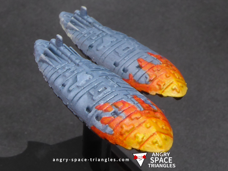 Star Wars Armada -  Painted Rebel Transports in Blue with Flames