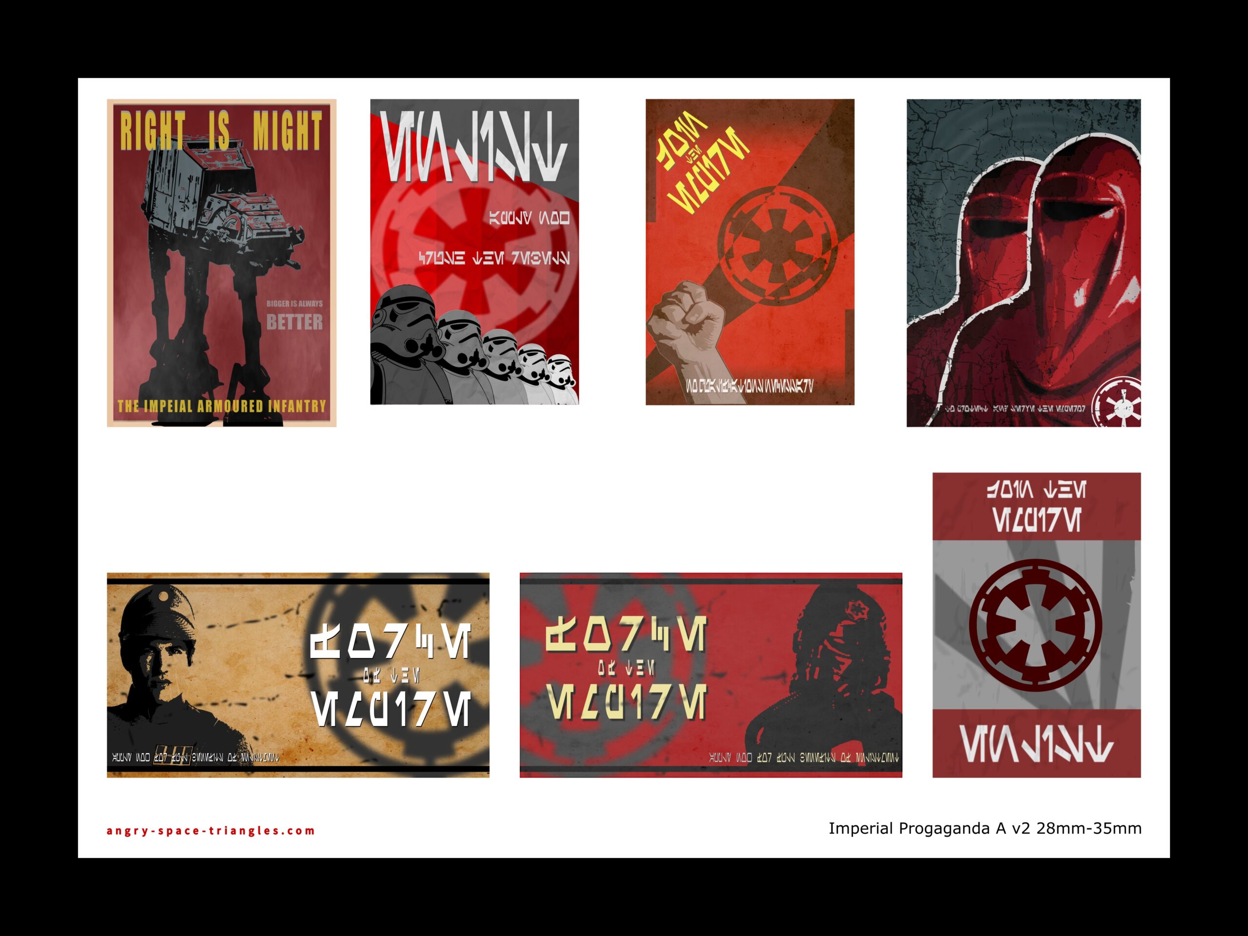 Sheet of special Imperial Propaganda Poster decals, mainly in red