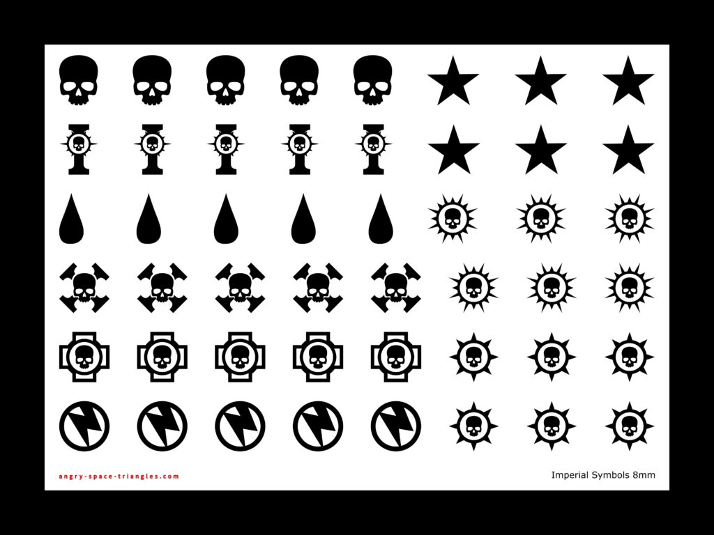 Black Imperial Grimdark Symbol Transfers