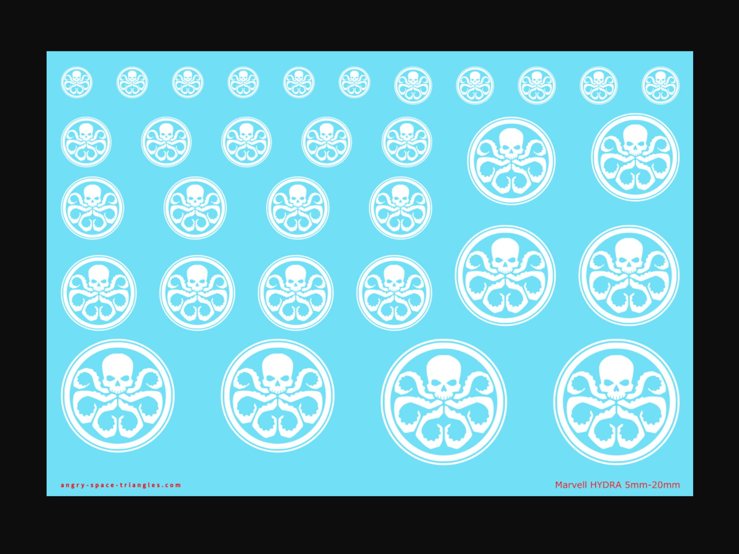 Marvel Decals - Large White Hydra Logo