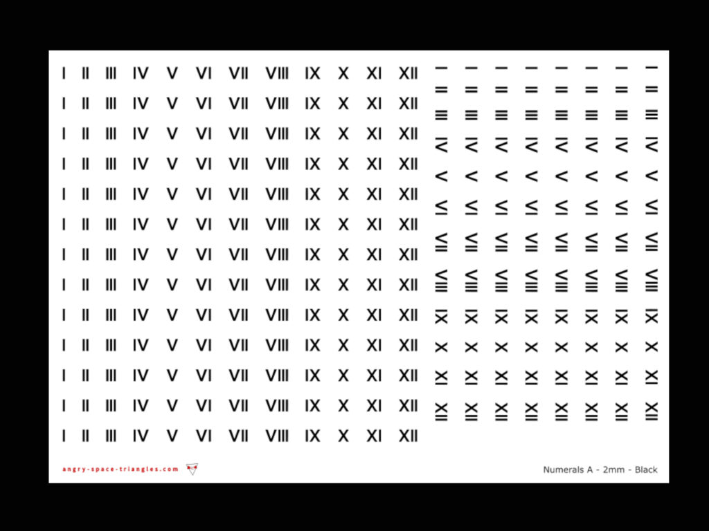 Black Roman Numeral Decals