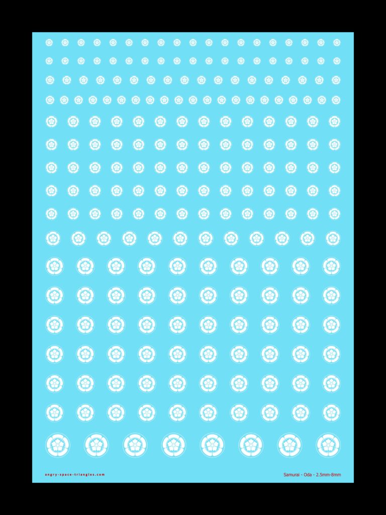 Sheet of Oda Clan decals in white