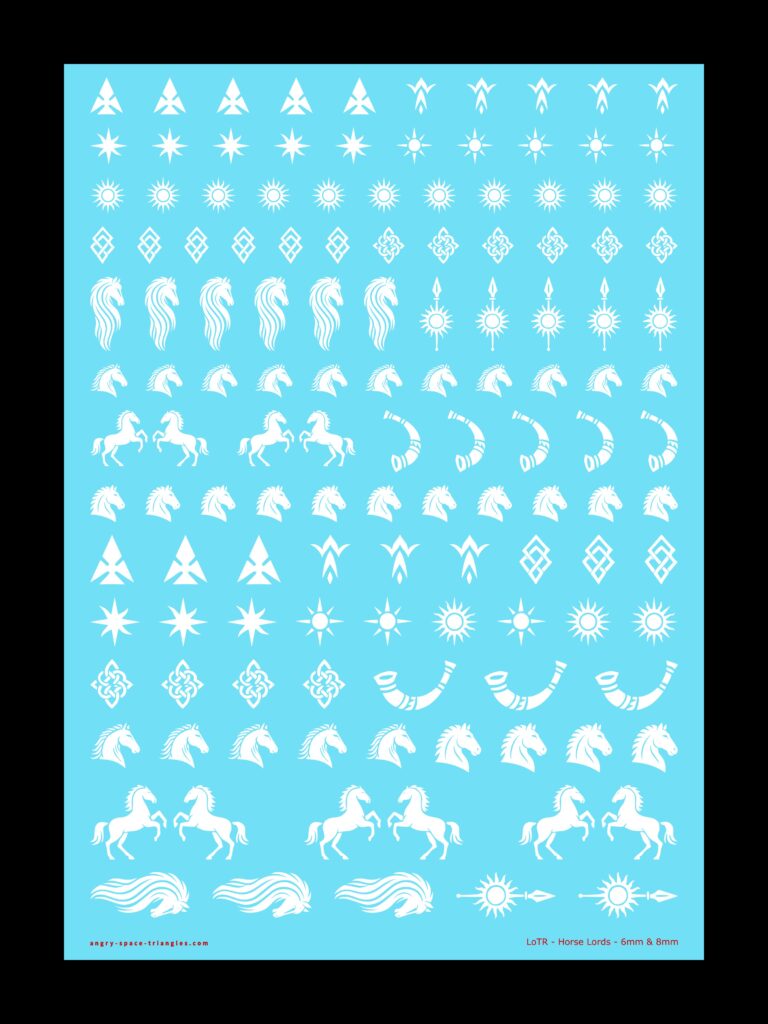 Rohan decals 6mm to 8mm in white