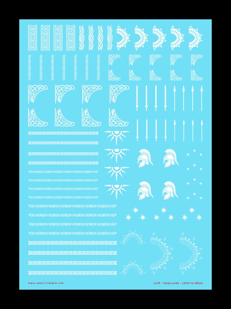 Sheet of larger Rohan decals for banners