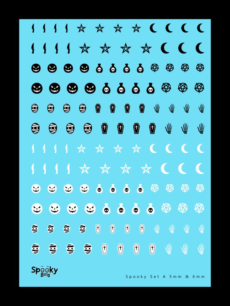 Black and White Spooky Halloween decals (medium)