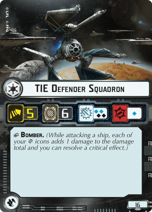Star Wars Armada - TIE Defender Card
