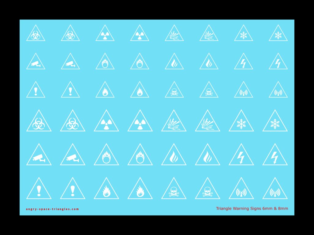 Warning Sign Decals in White
