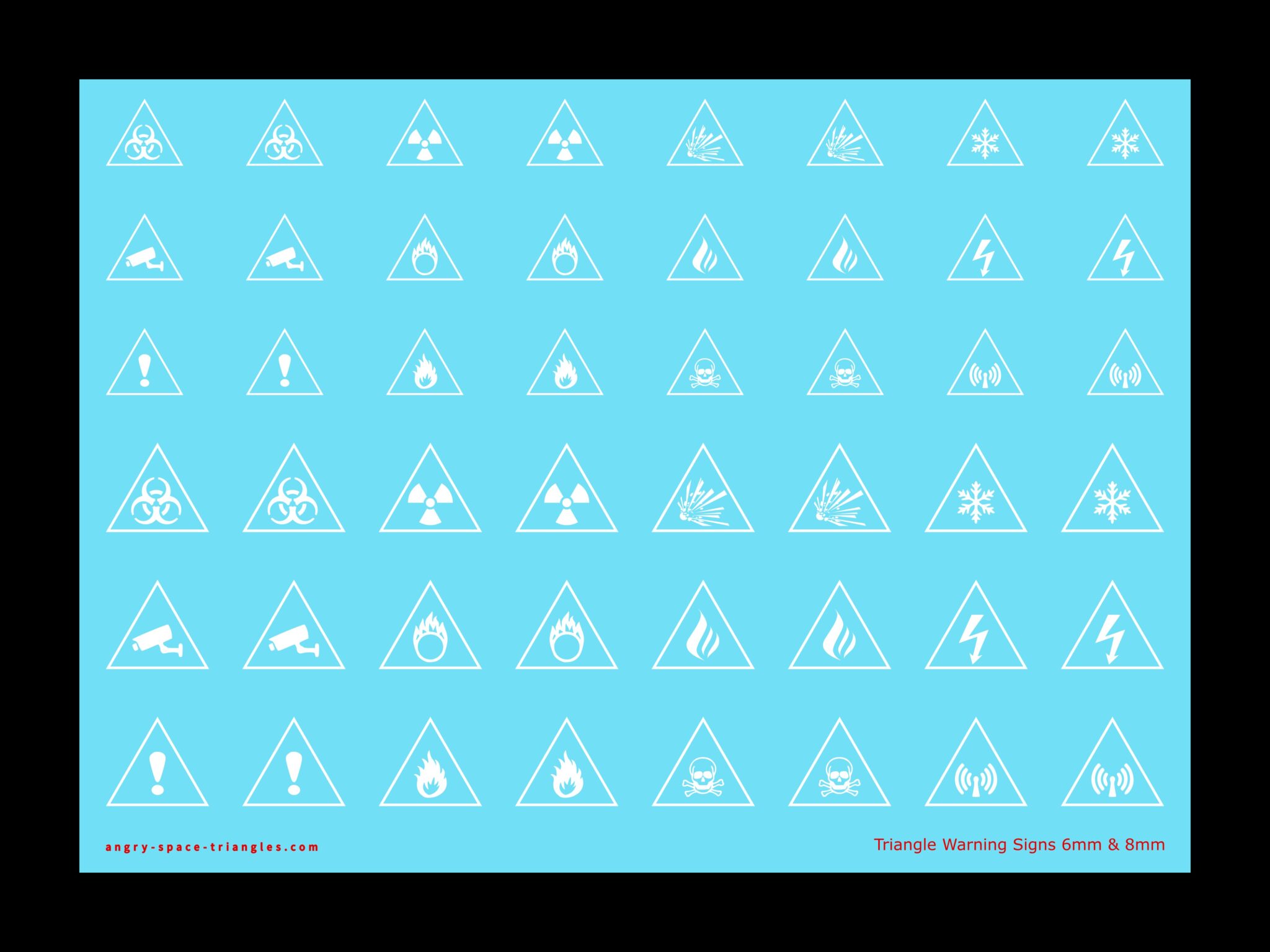 Triangle Test Sign Warning and Hazard Signs and Symbol Decals