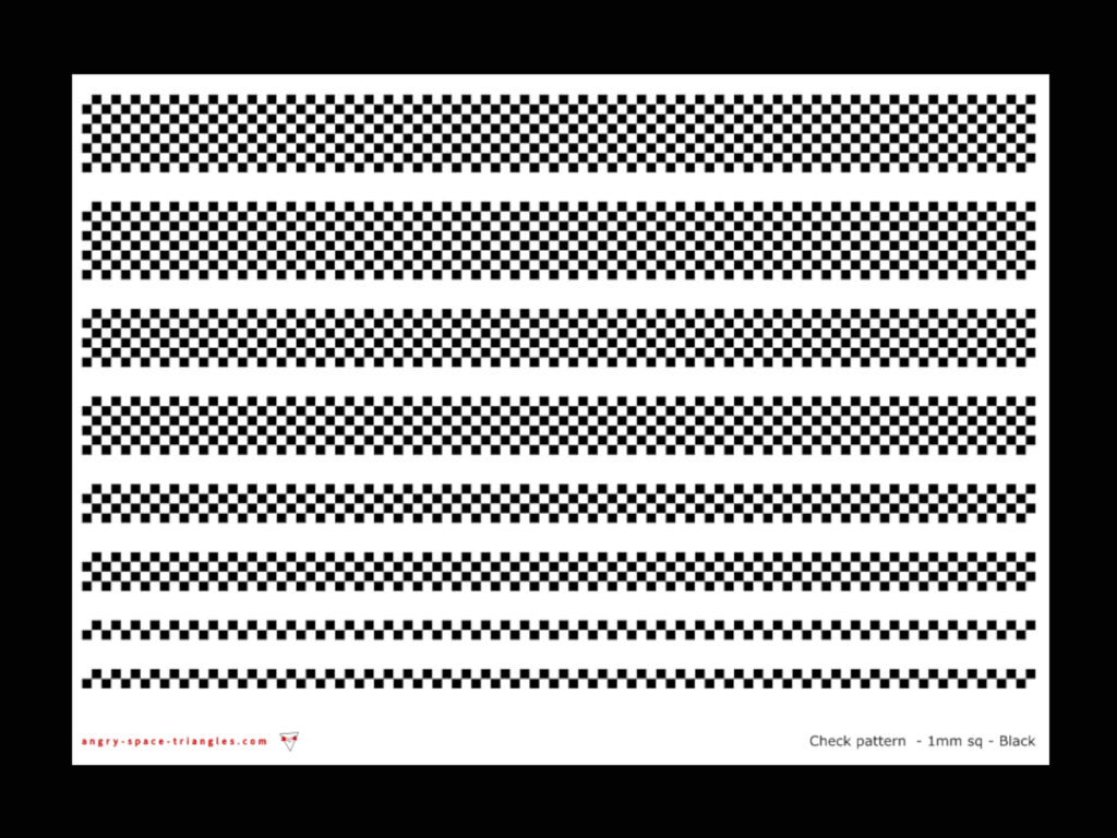 Black checked markings - 1mm transfers