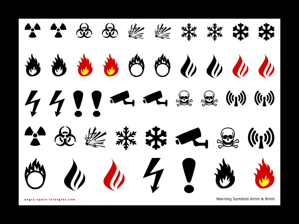 Warning Symbol Decals in Colour