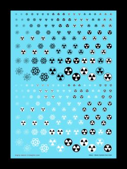 Radiation symbol decals for fallout etc
