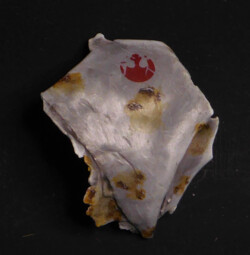 Rebel Alliance decal on a piece of scrap metal
