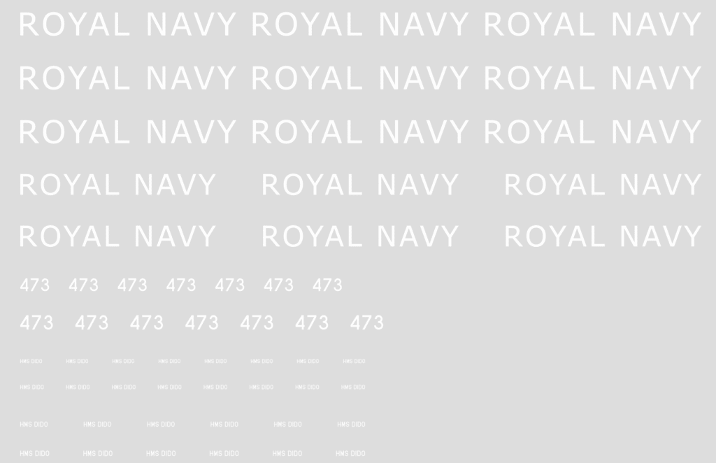 Royal navy decals for HMS Dido